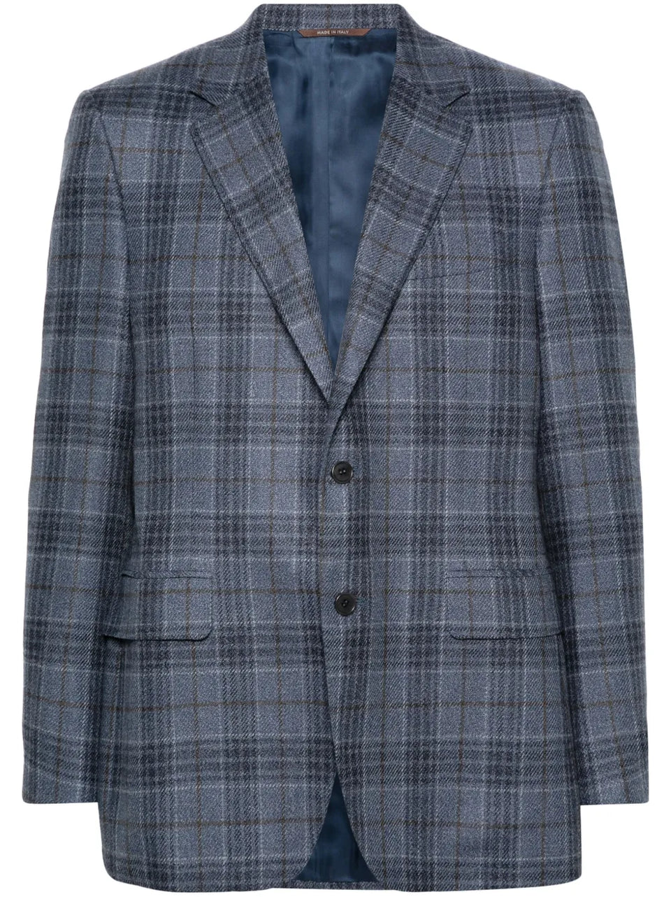 checked single-breasted blazer