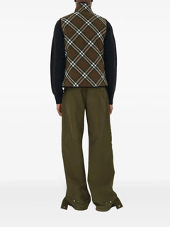 checked padded gilet