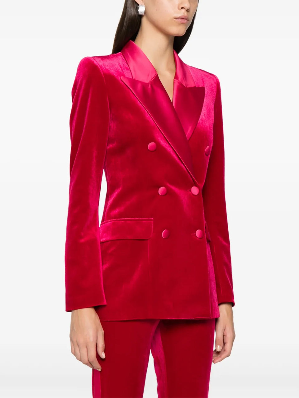 double-breasted velvet blazer