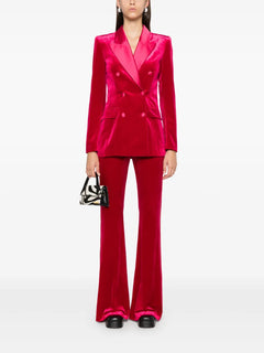 double-breasted velvet blazer