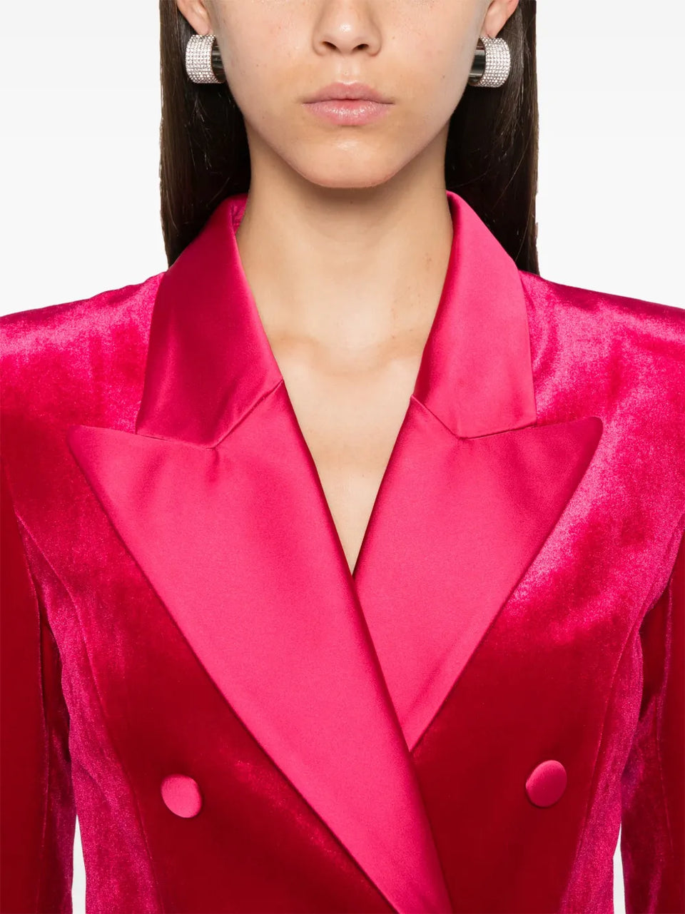 double-breasted velvet blazer