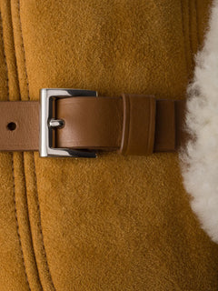 suede shearling trapper hat