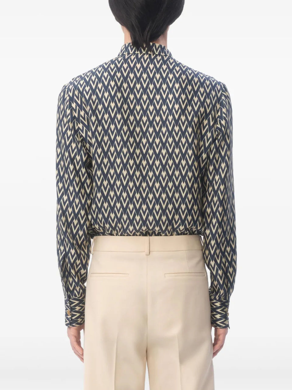 Toute La V-print silk shirt