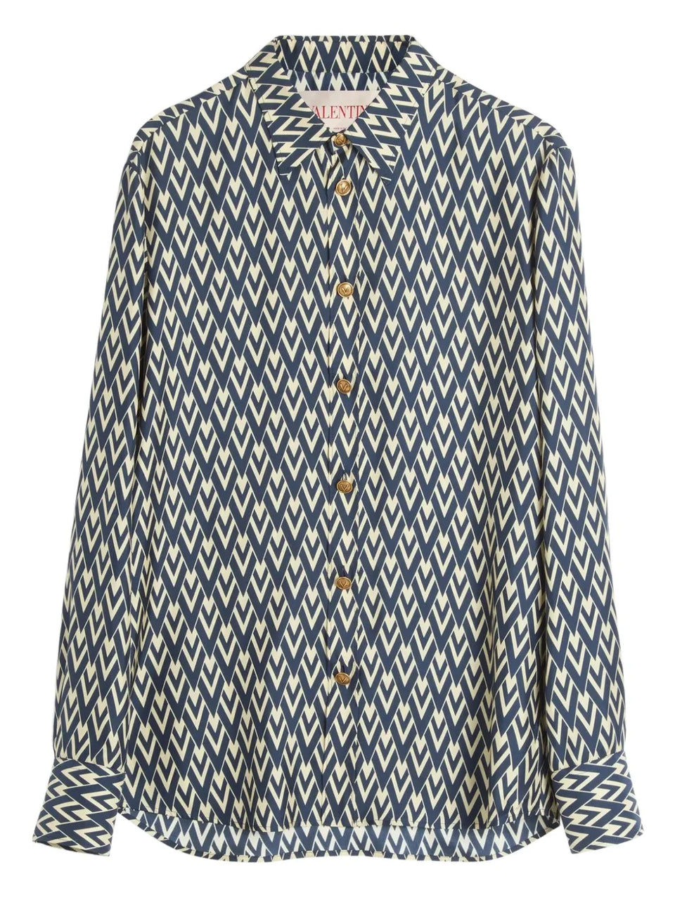 Toute La V-print silk shirt