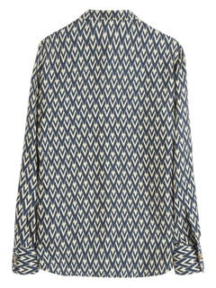 Toute La V-print silk shirt