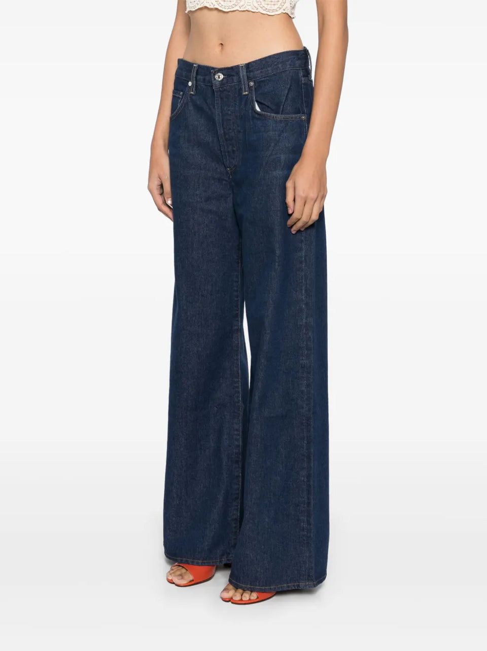 high-rise wide-leg jeans