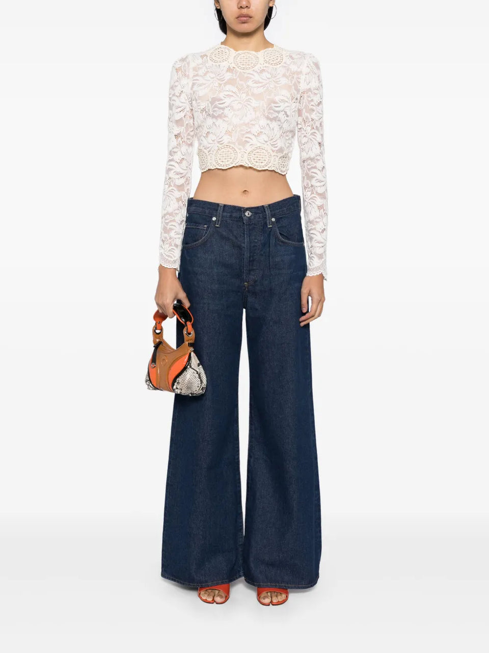 high-rise wide-leg jeans