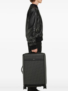 Gancini-print leather luggage