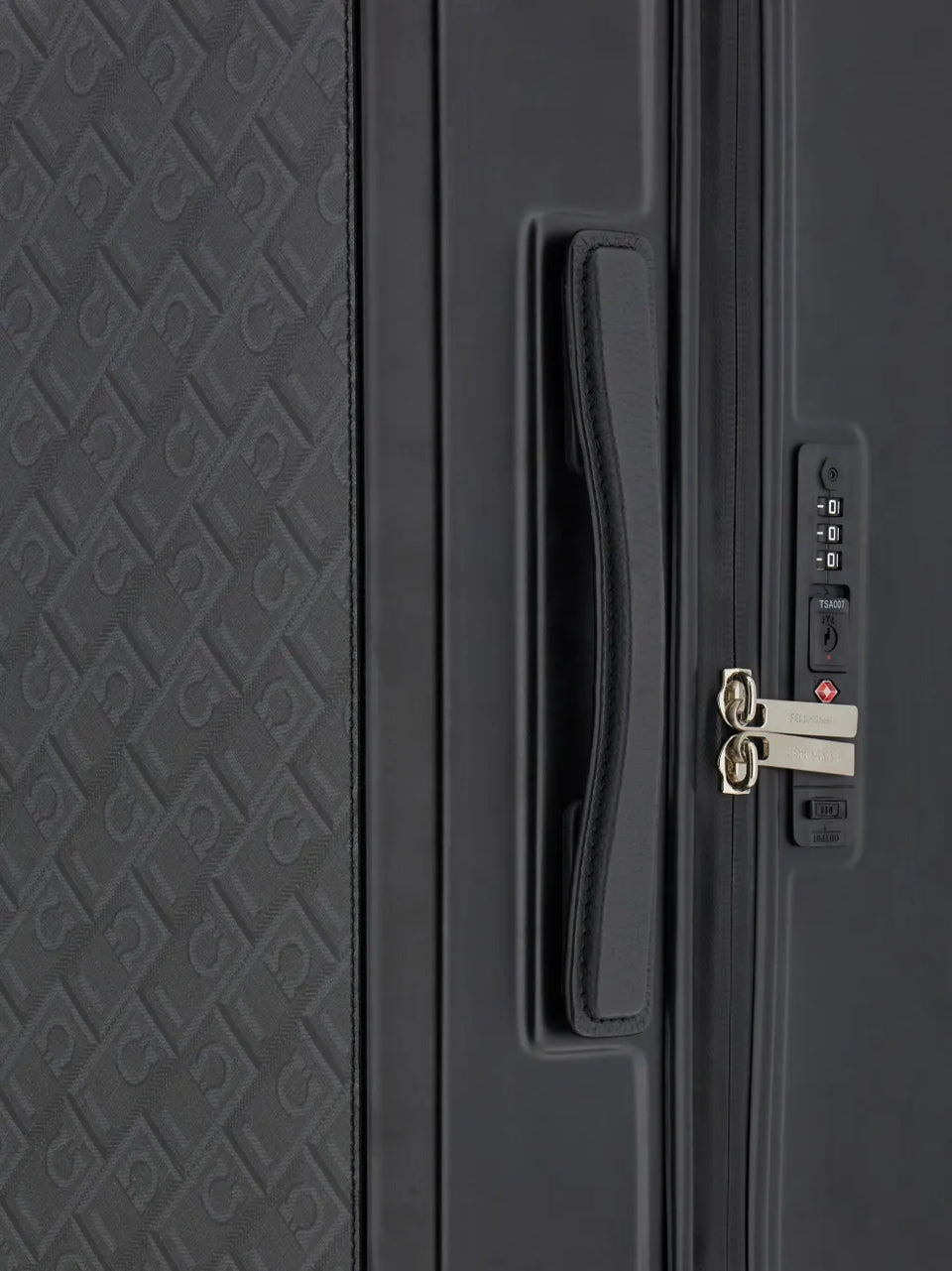 Gancini-print leather luggage
