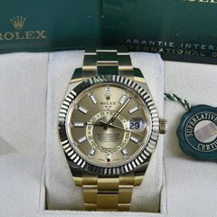 Rolex | Sky-Dweller | 326938 | Yellow gold | 42 mm | Yellow gold | Champagne | Automatic