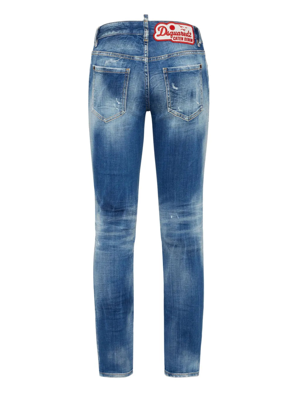distressed-effect jeans