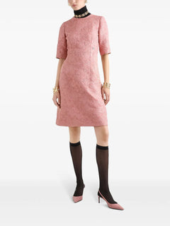 DNA floral-jacquard midi dress