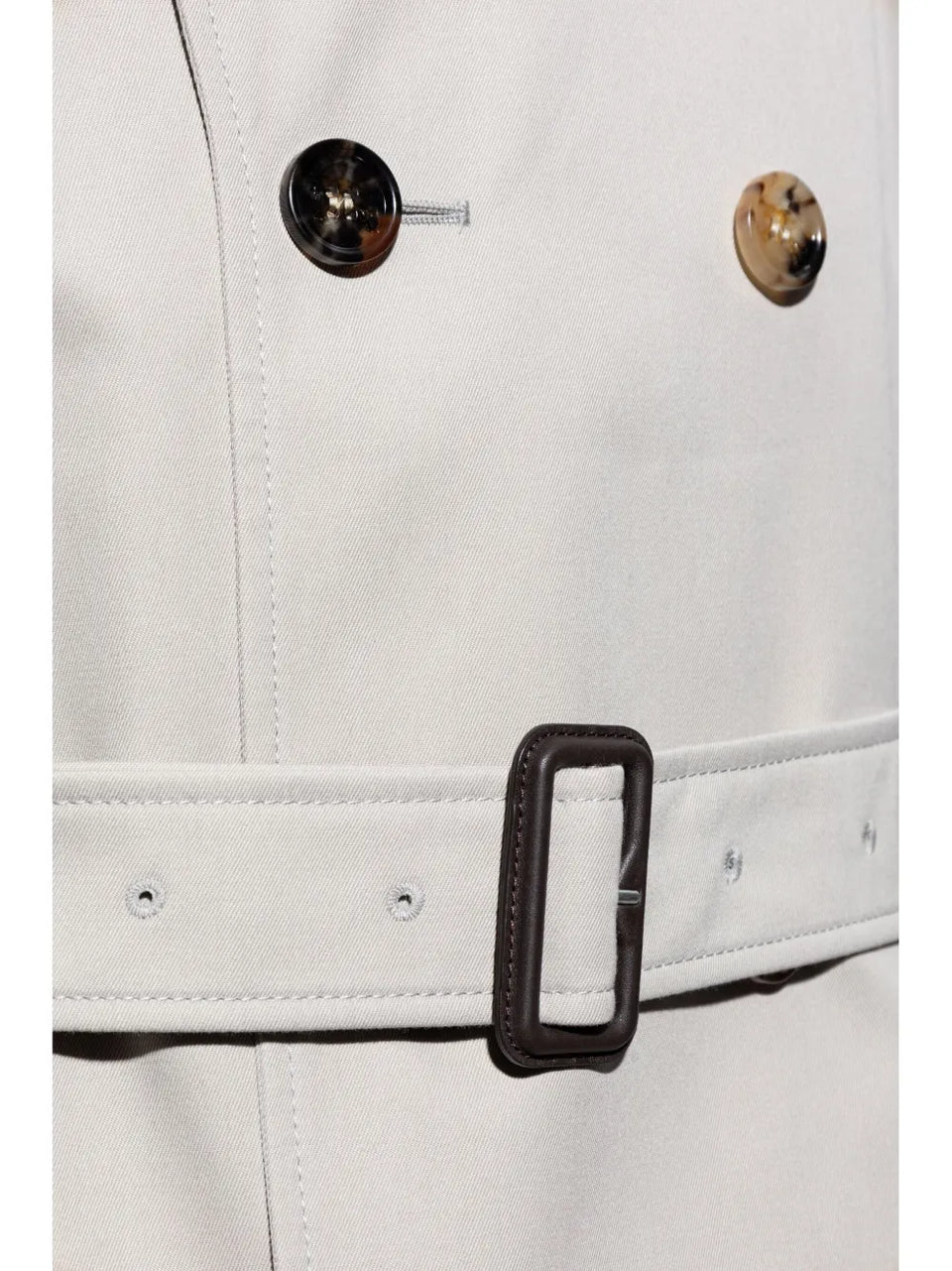 double-breasted belted trench coat