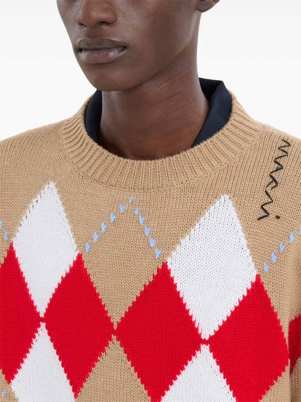 argyle intarsia-knit jumper
