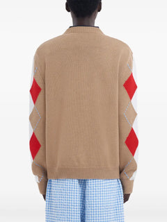argyle intarsia-knit jumper