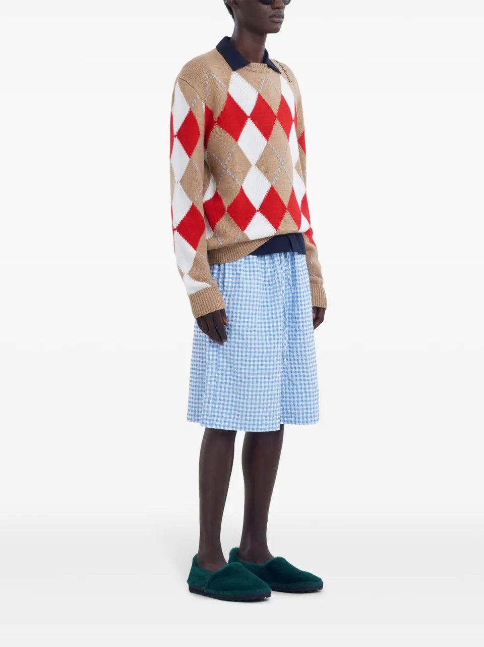 argyle intarsia-knit jumper