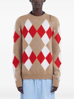 argyle intarsia-knit jumper