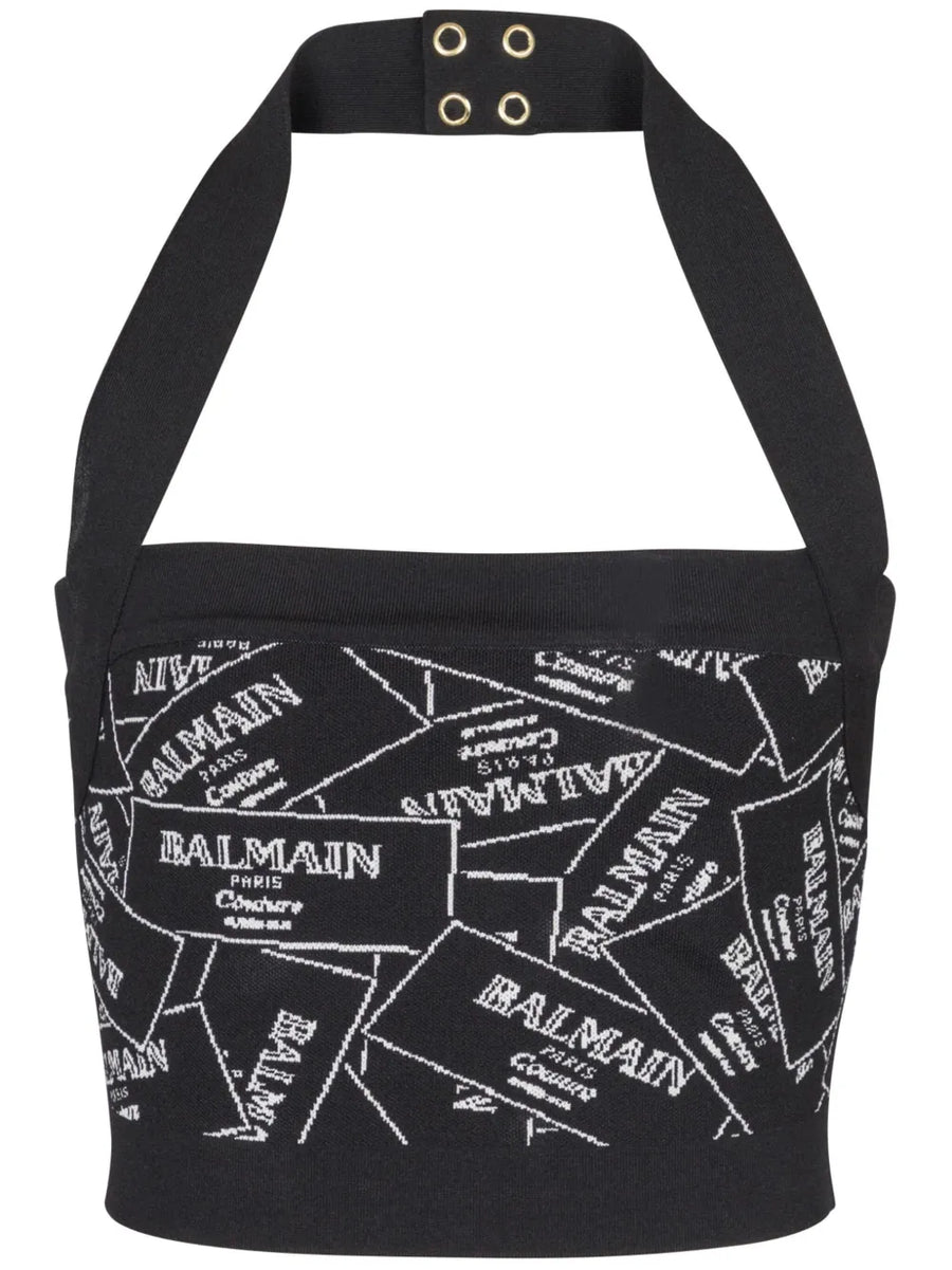 label-motif halterneck top