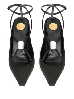 Harlow crystal-embellished slingback pumps