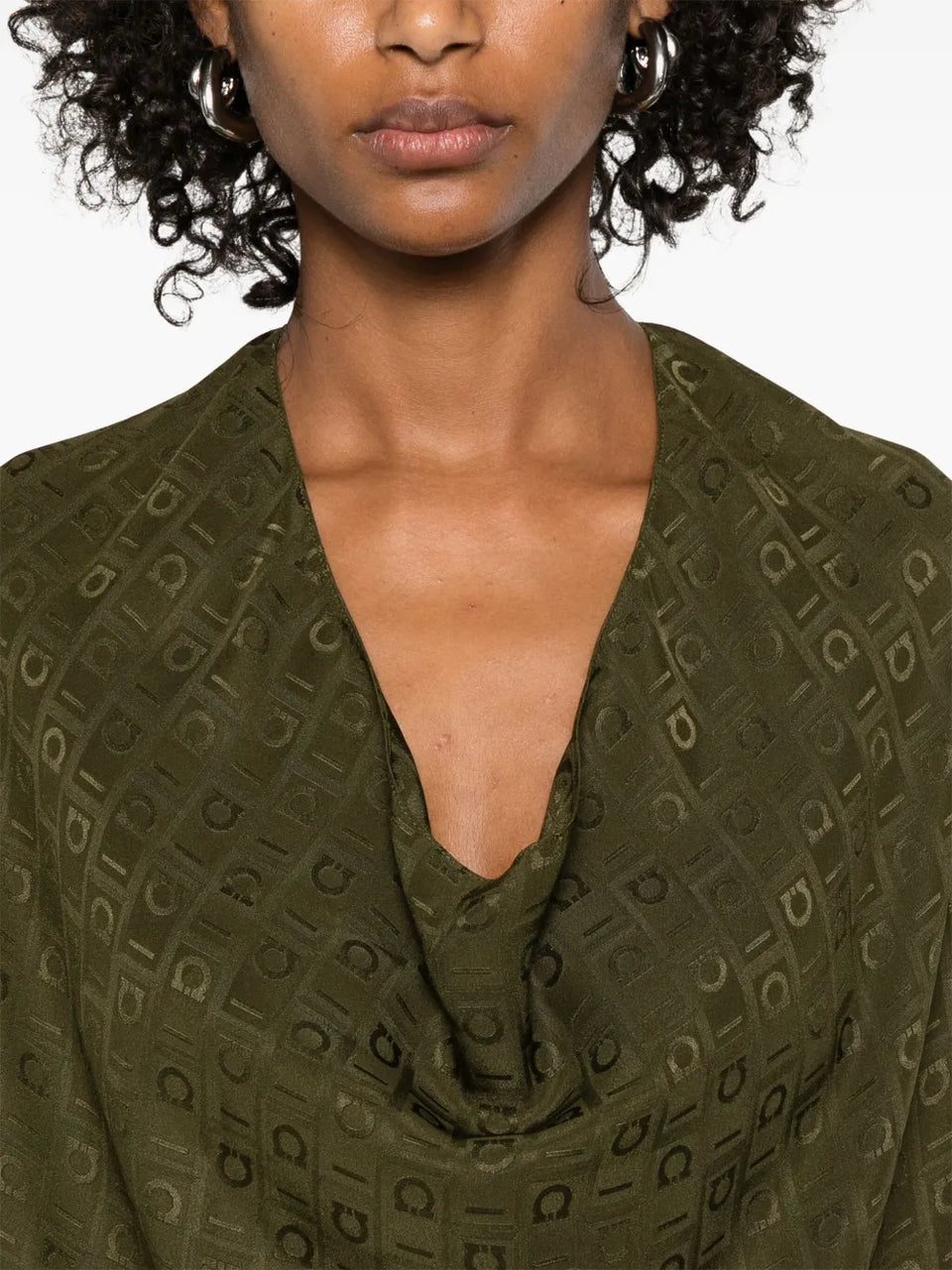 monogram silk dress