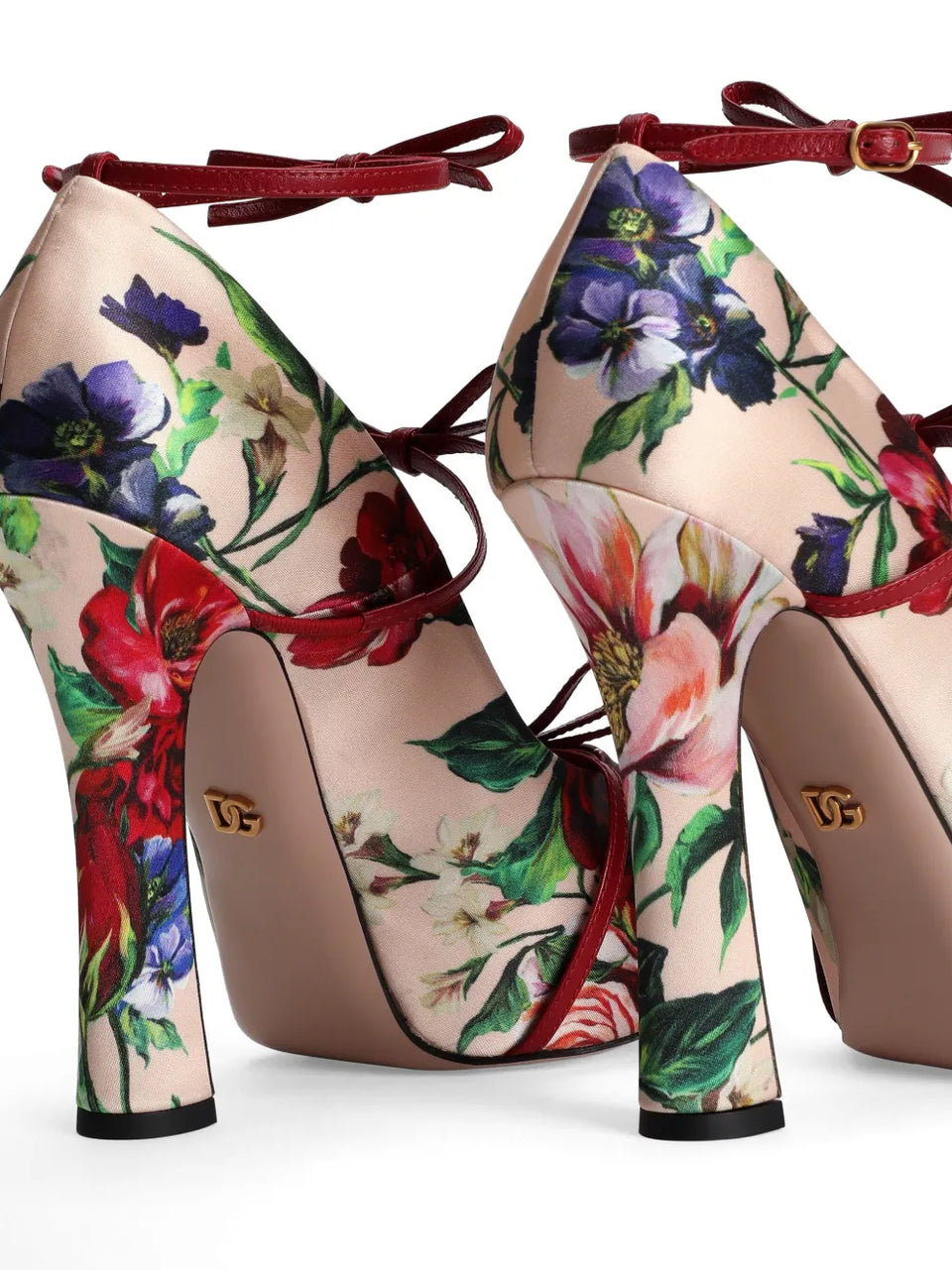 floral-print pumps