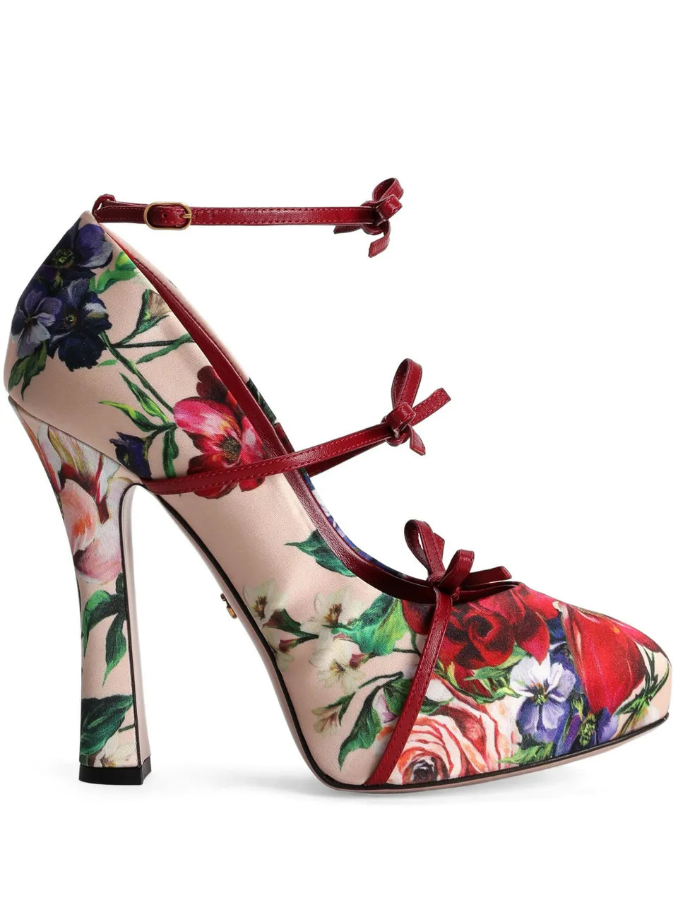 floral-print pumps