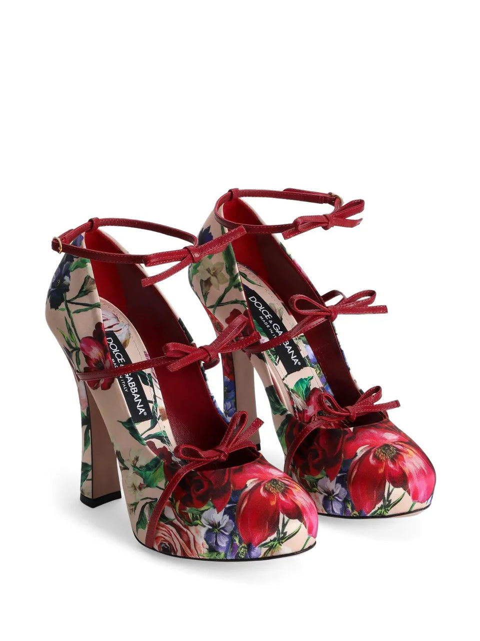 floral-print pumps
