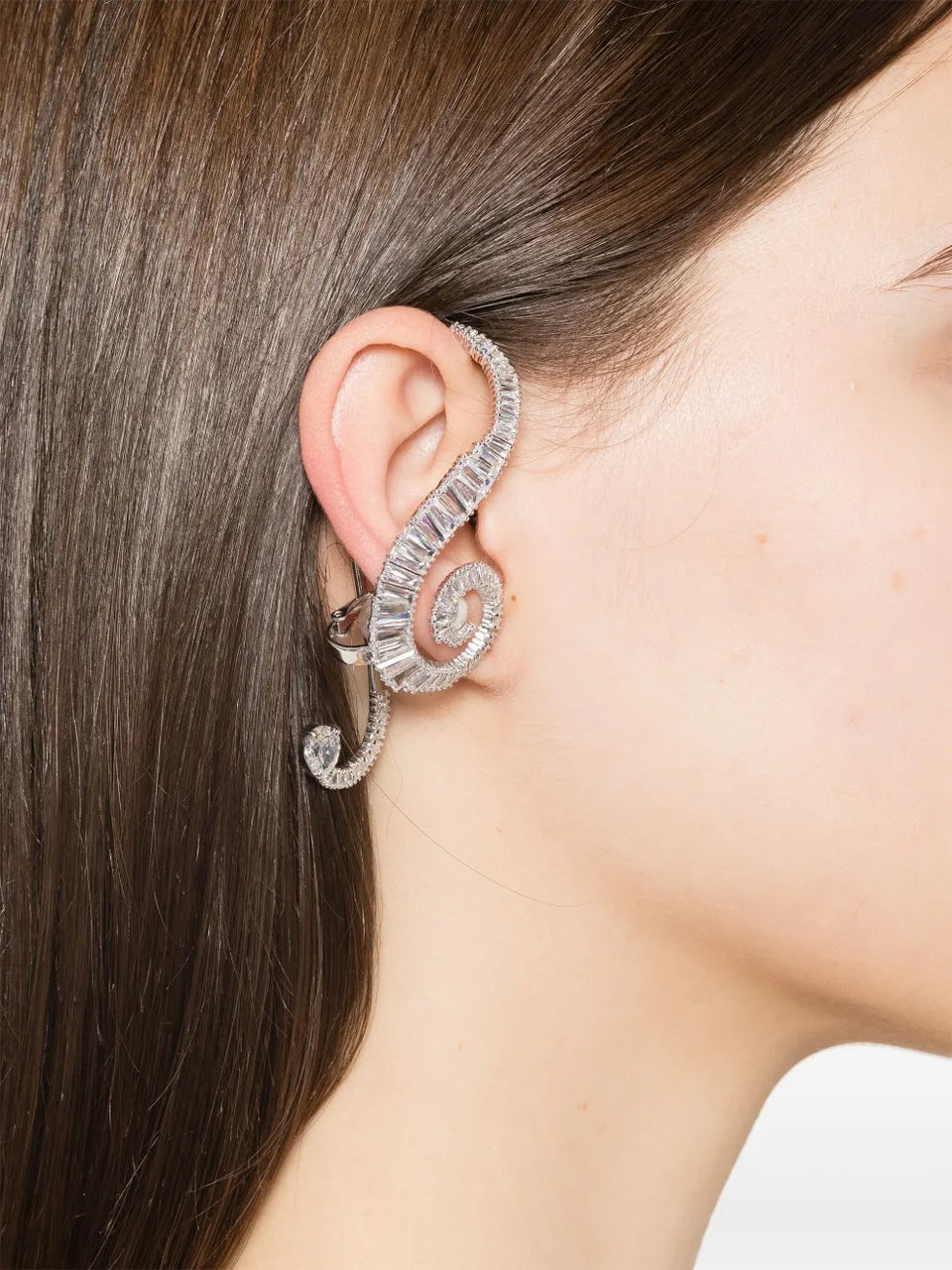 crystal-embellished clip earrings
