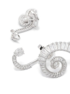 crystal-embellished clip earrings
