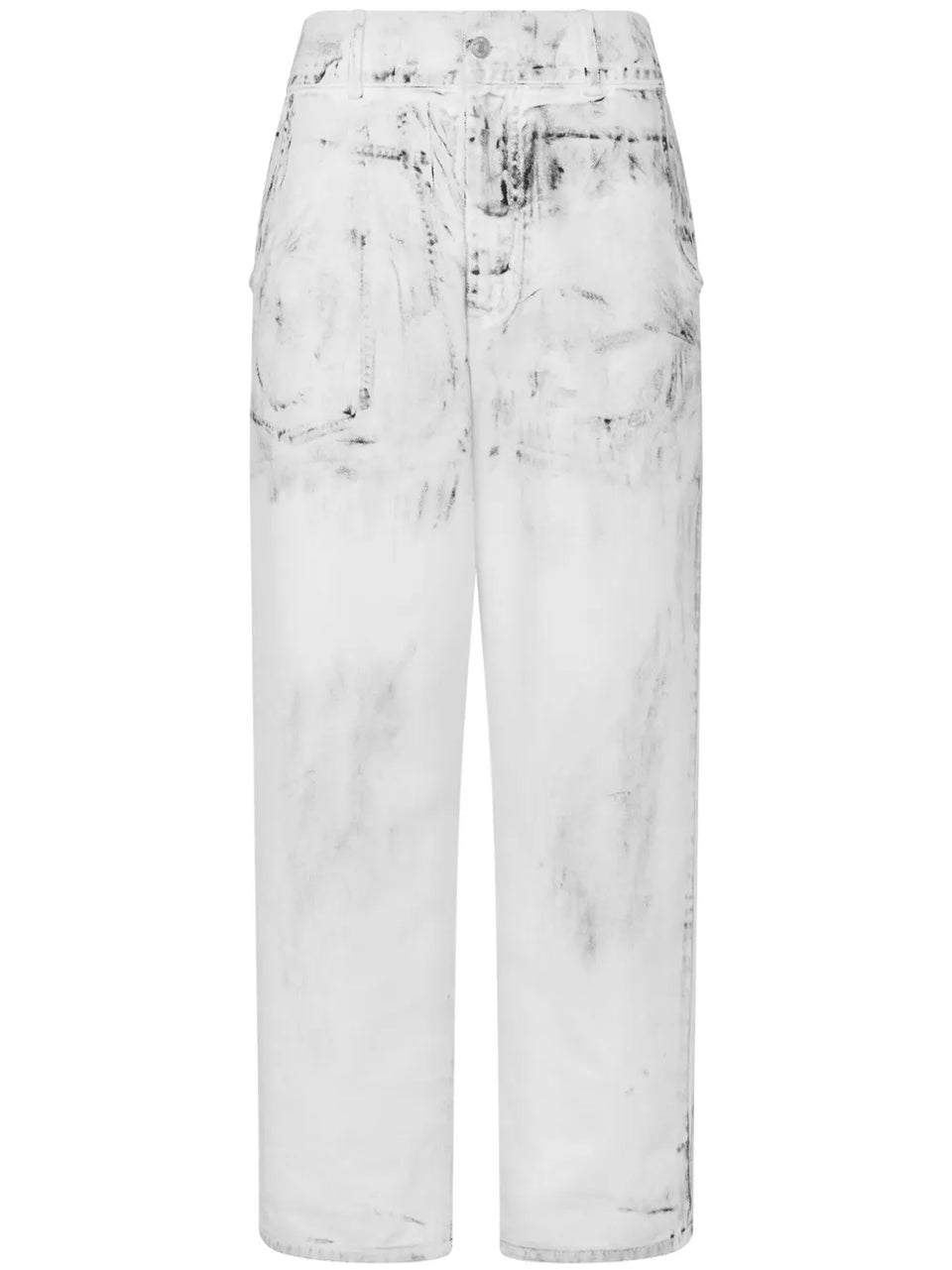 distressed-effect jeans