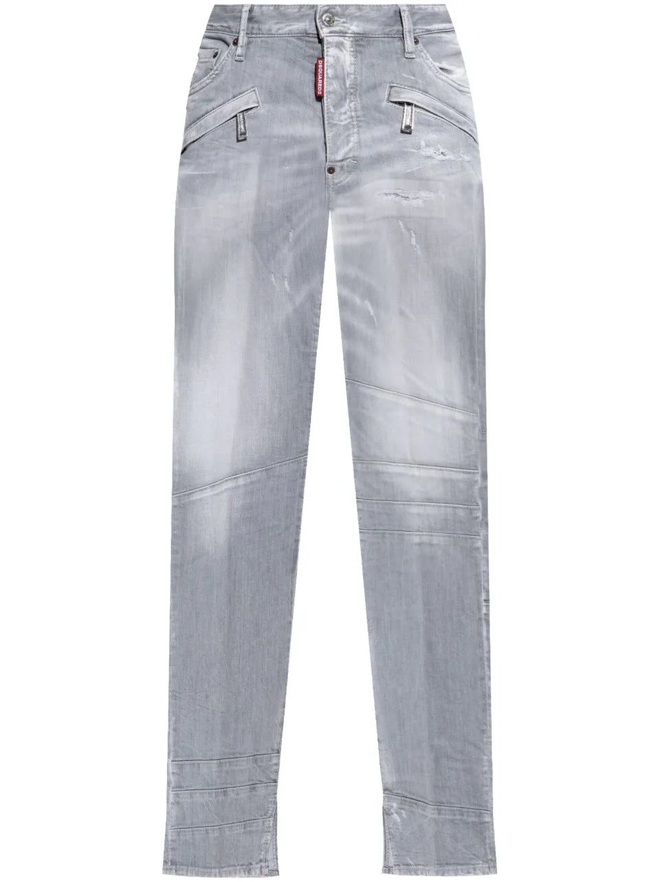 distressed-effect jeans