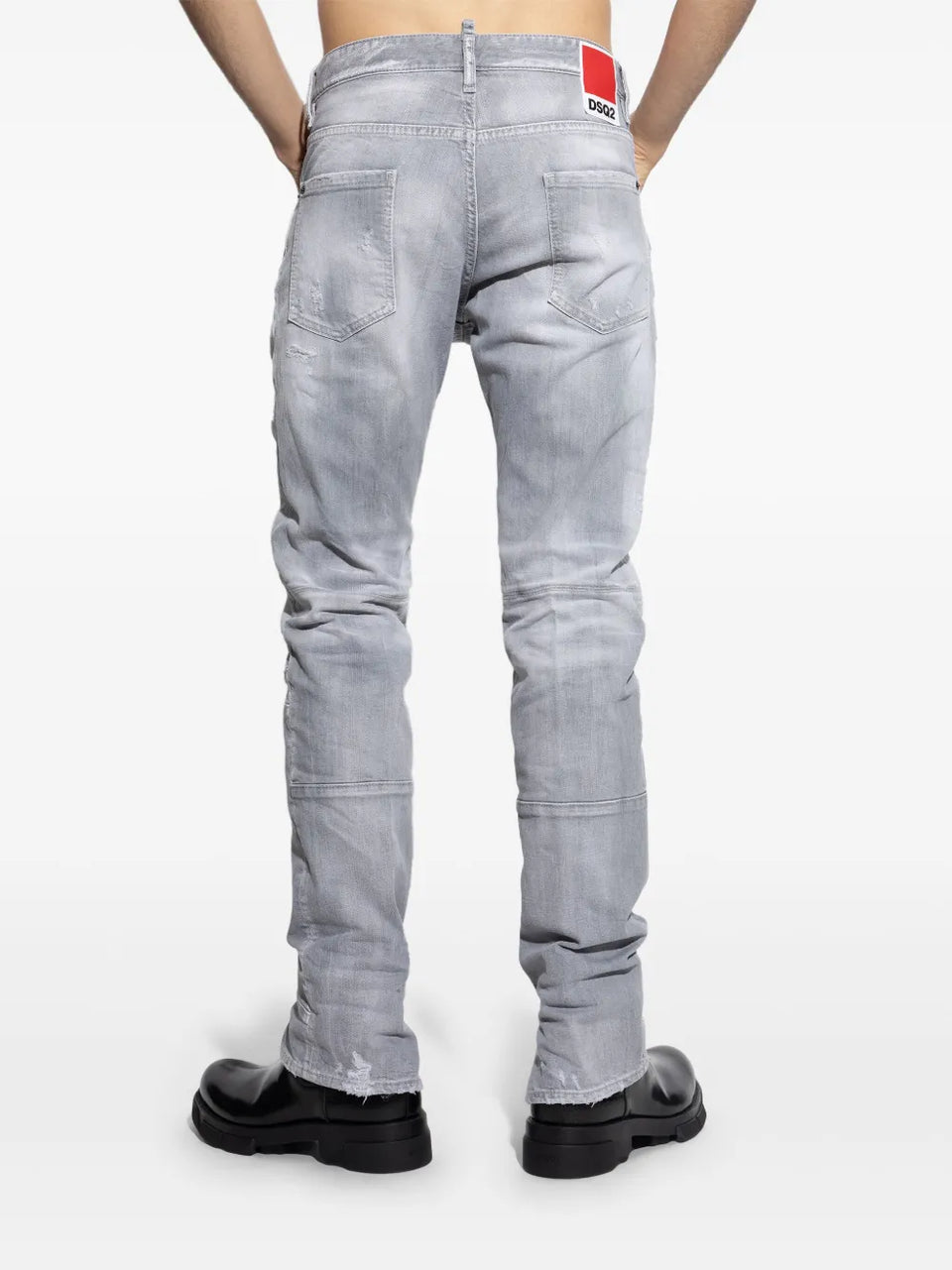 distressed-effect jeans