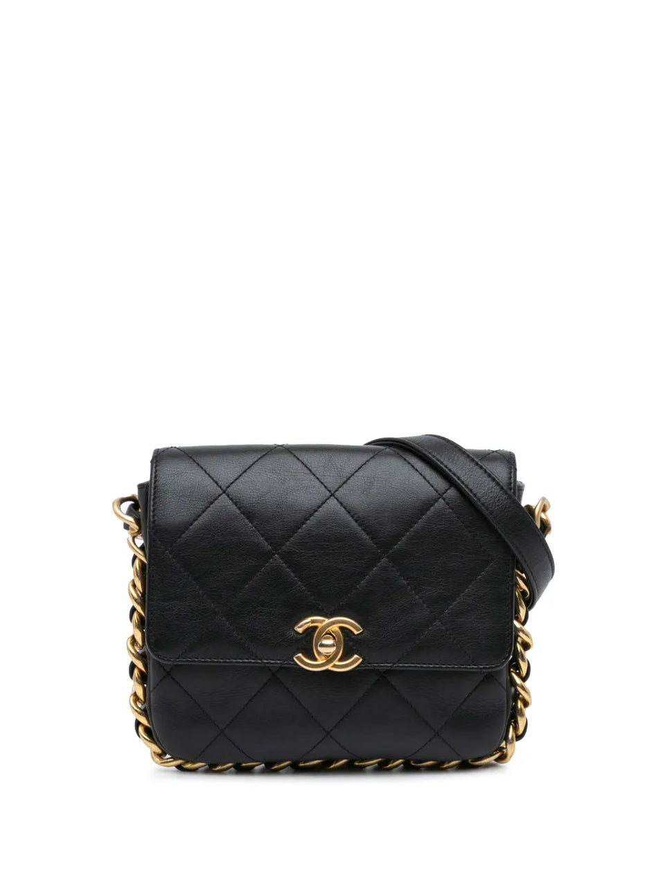 2021-2024 Small Quilted Calfskin Framing Chain Flap crossbody bag