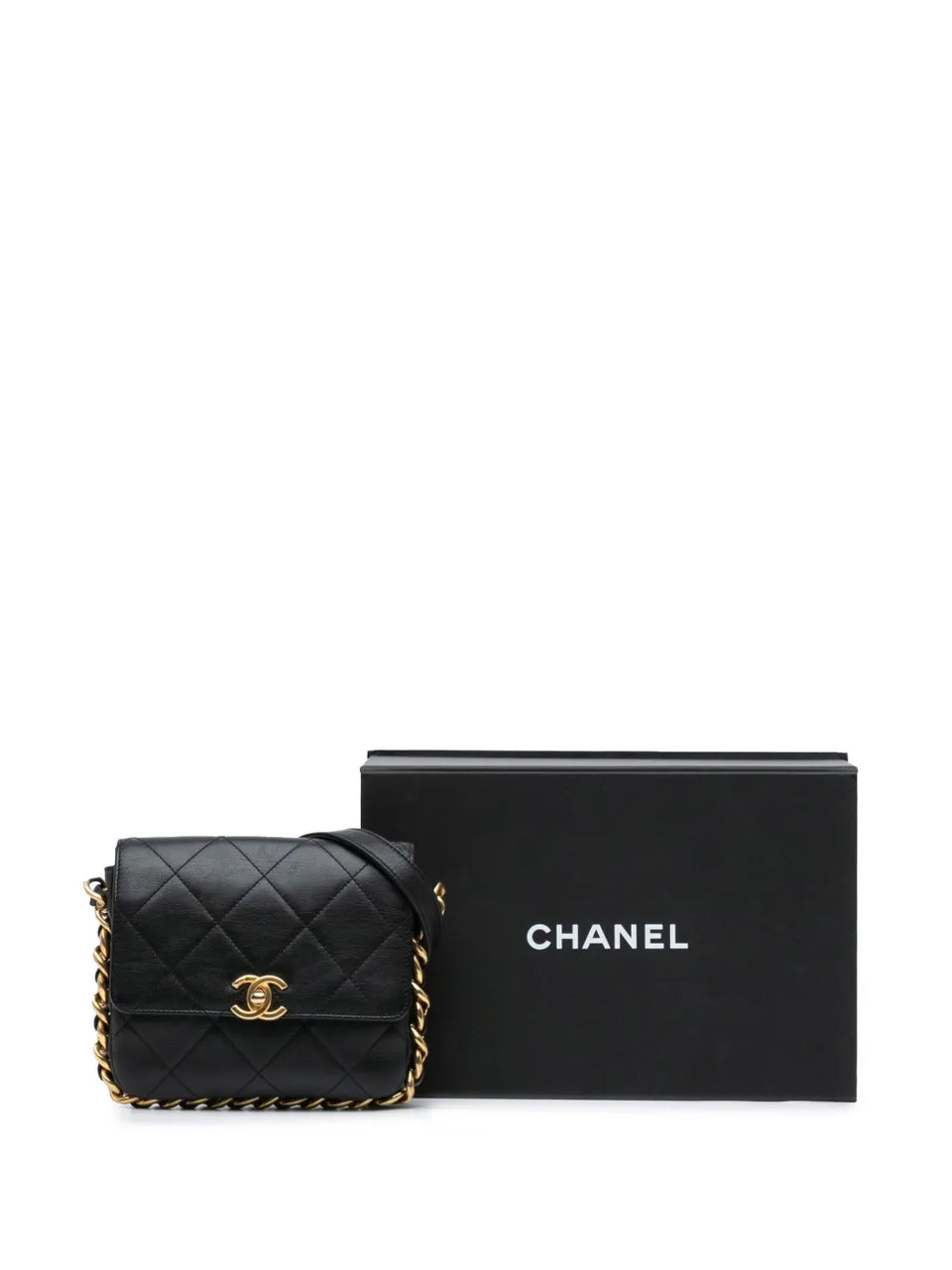 2021-2024 Small Quilted Calfskin Framing Chain Flap crossbody bag