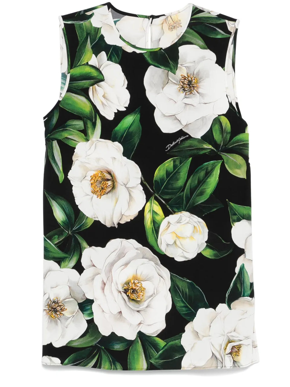 gardenia-print charmeuse top