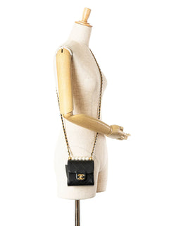 2000-2023 Mini Goatskin Chic Pearls Clutch On Chain crossbody bag