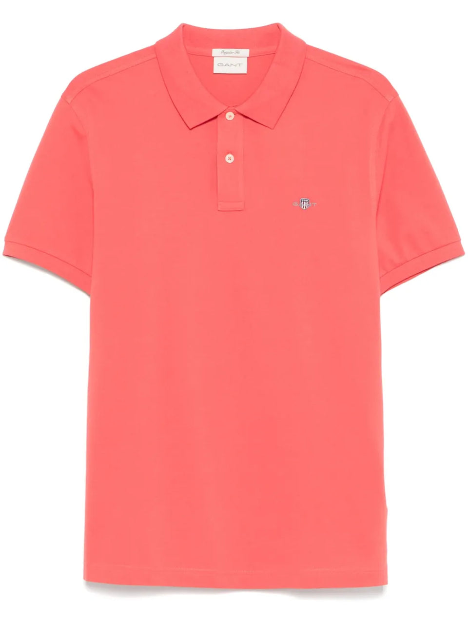 shield-motif short-sleeve polo shirt