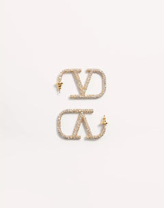 Signature Earrings In Metal And Swarovski Crystals.