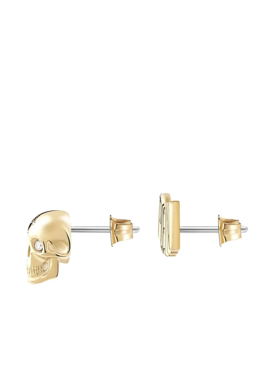 skull and logo stud earrings