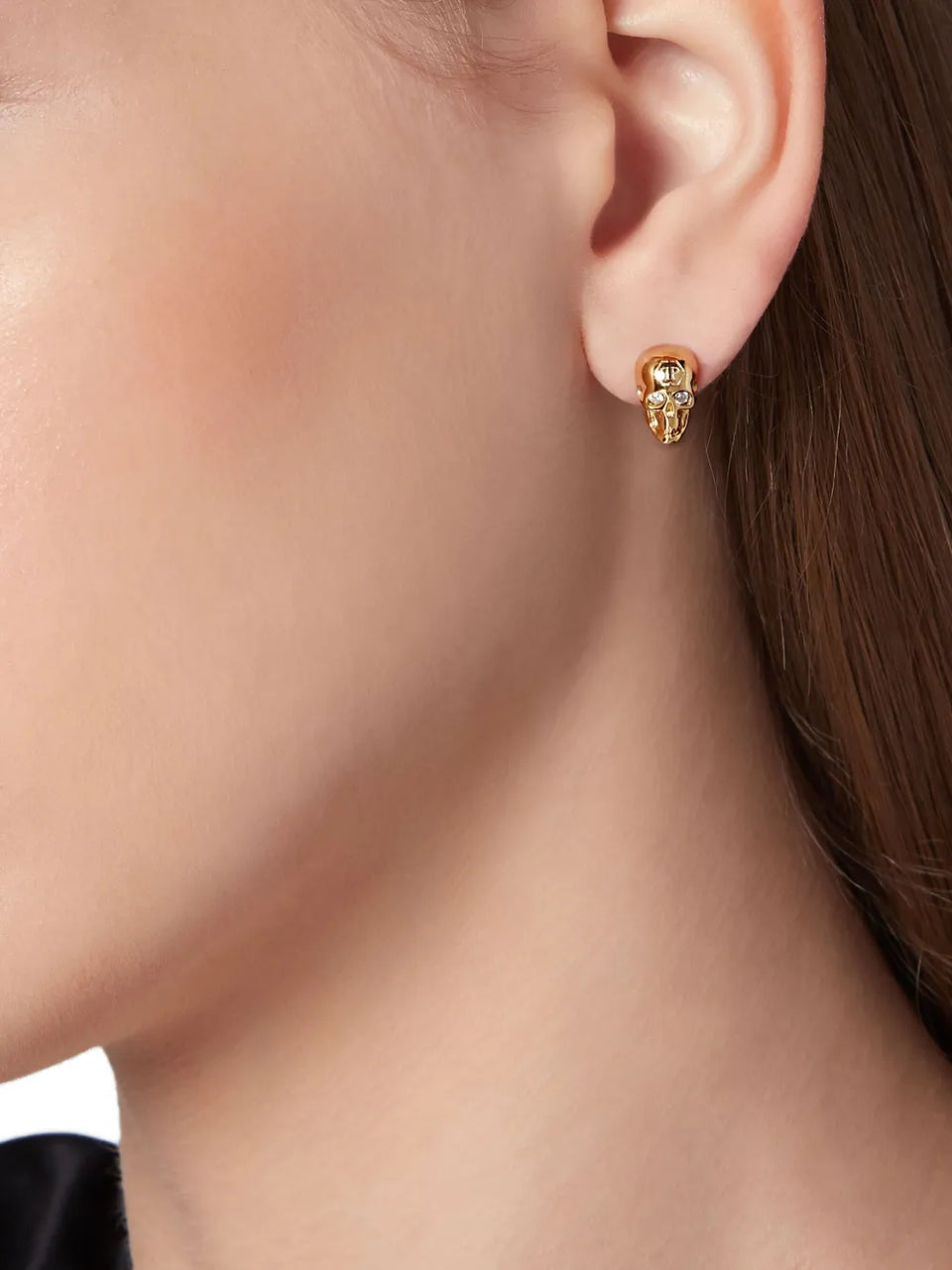 skull and logo stud earrings