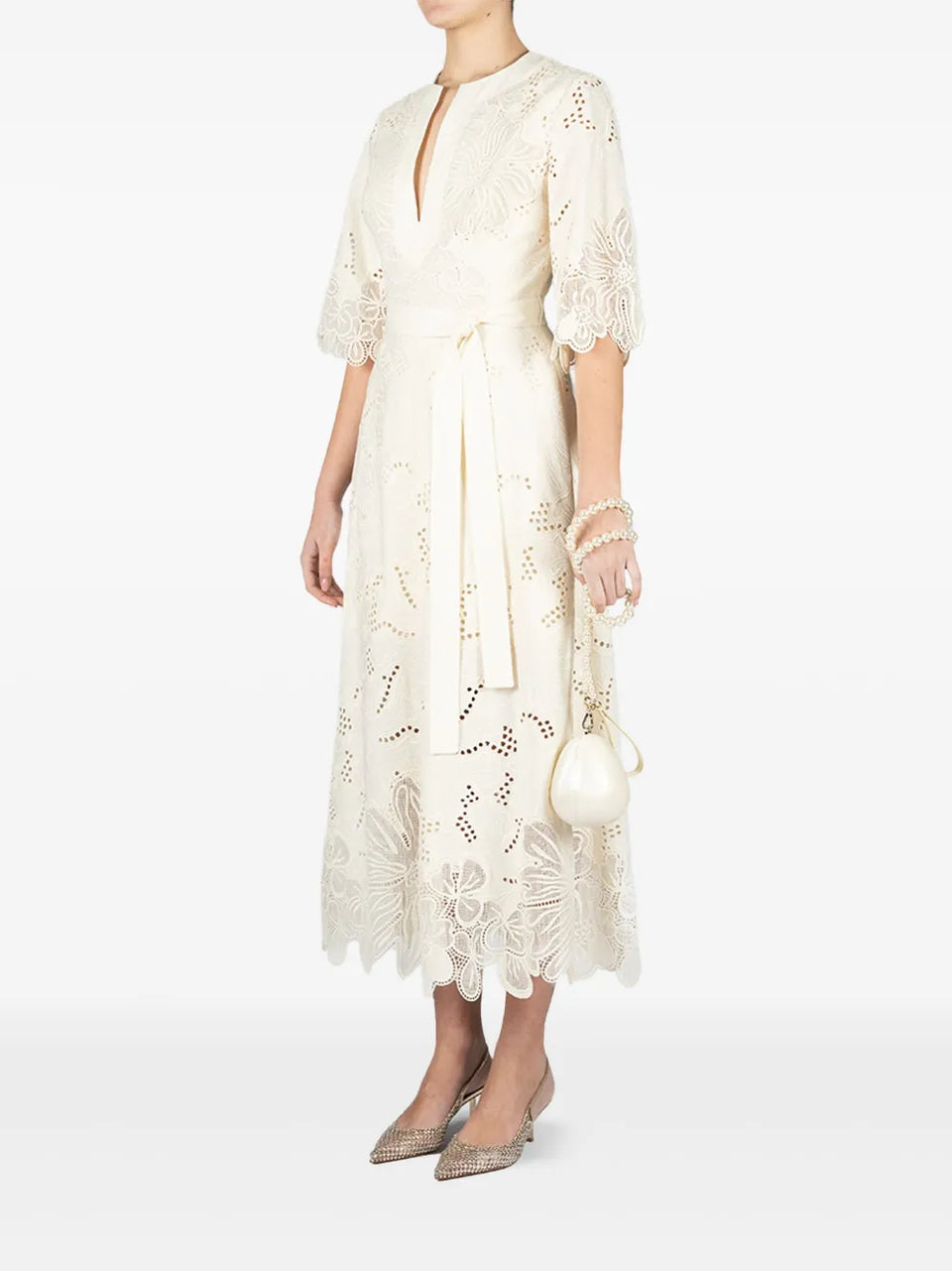 embroidered midi dress