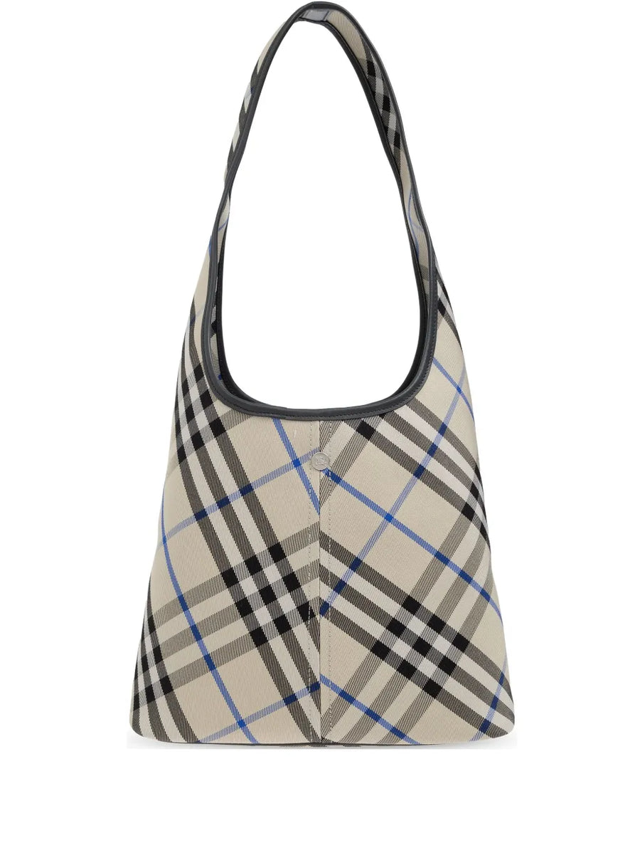 Check-pattern tote bag