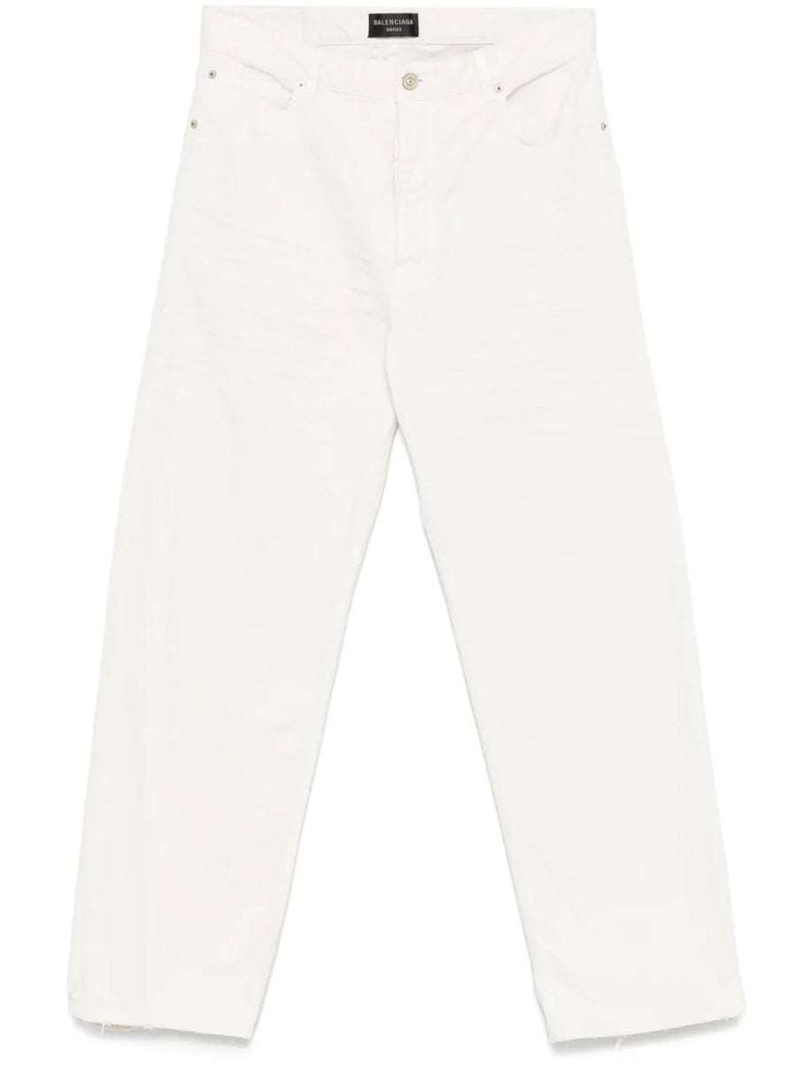 distressed-effect jeans