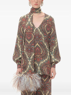 Voyage Imaginaire Cashmere-print blouse