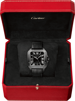 CARTIER SANTOS DE CARTIER, LARGE, AUTOMATIC, STEEL, ADLC, INTERCHANGEABLE RUBBER AND LEATHER BRACELETS