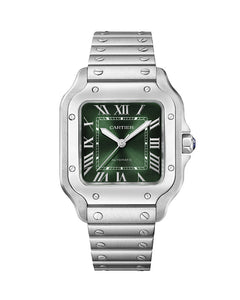 CARTIER Santos De Cartier, Medium, Automatic, Steel, Interchangeable Steel And Leather Bracelets