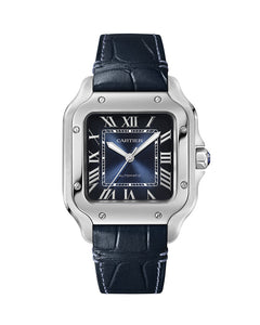 CARTIER Santos De Cartier, Medium, Automatic, Steel, Interchangeable Metal And Leathers Bracelets