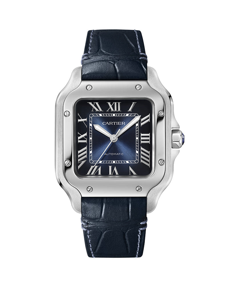 CARTIER Santos De Cartier, Medium, Automatic, Steel, Interchangeable Metal And Leathers Bracelets