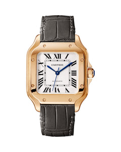 CARTIER SANTOS DE CARTIER, MEDIUM, AUTOMATIC, ROSE GOLD, INTERCHANGEABLE METAL AND LEATHER BRACELETS