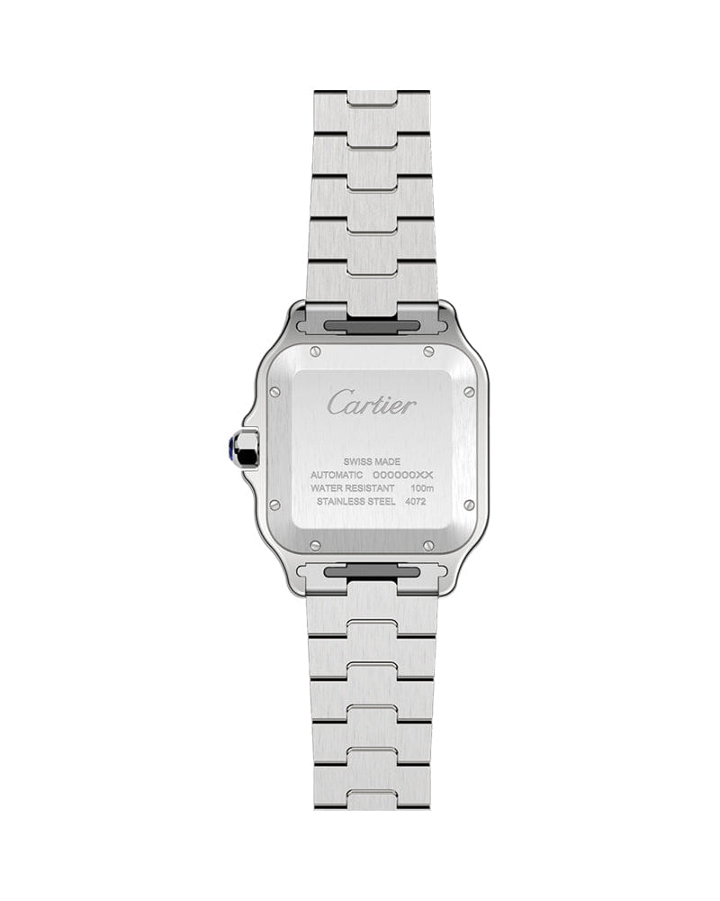 CARTIER SANTOS DE CARTIER, LARGE, AUTOMATIC, STEEL, INTERCHANGEABLE METAL AND LEATHER BRACELETS